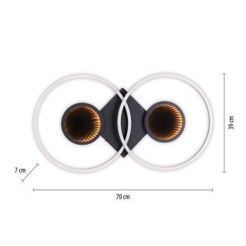 Plafoniera LED TUNEL negru Zuma Line 15160-18, 7x39 cm, 36W, RGB