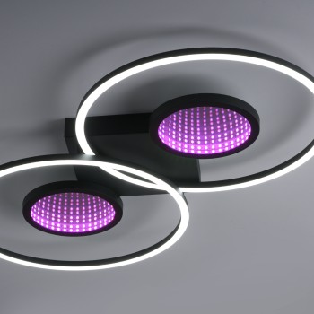 Plafoniera LED TUNEL negru Zuma Line 15160-18, 7x39 cm, 36W, RGB