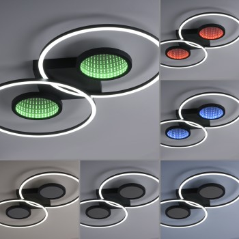 Plafoniera LED TUNEL negru Zuma Line 15160-18, 7x39 cm, 36W, RGB