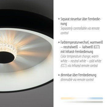 Plafoniera LED VERTIGO negru Zuma Line 14384-18, D46.5 cm, 29W