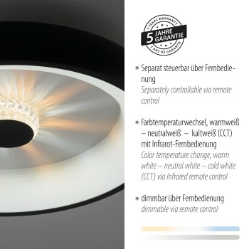 Plafoniera LED VERTIGO negru Zuma Line 14384-18, D46.5 cm, 29W