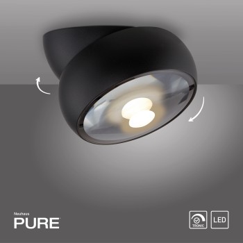 Plafoniera LED PURE MOVE negru Zuma Line 6235-18, D12.5 cm, 12W