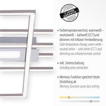 Plafoniera LED ASMIN argintiu Zuma Line 14693-55, 5.1x69.4 cm, 50W