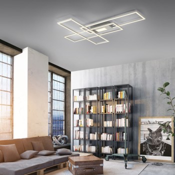 Plafoniera LED ASMIN argintiu Zuma Line 14693-55, 5.1x69.4 cm, 50W