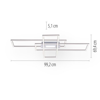 Plafoniera LED ASMIN argintiu Zuma Line 14693-55, 5.1x69.4 cm, 50W