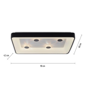 Plafoniera LED VERTIGO negru Zuma Line 14385-18, 10.5x60.5 cm, 51W