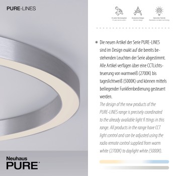 Plafoniera LED PURE-LINES aluminiu Zuma Line 6306-95, D70 cm, 42W