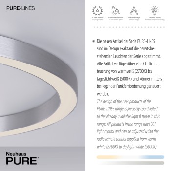 Plafoniera LED PURE-LINES aluminiu Zuma Line 6306-95, D70 cm, 42W