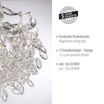 Plafoniera RICICLE crom Zuma Line 6053-17, D60 cm, 10xG9