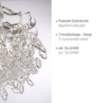 Plafoniera RICICLE crom Zuma Line 6053-17, D60 cm, 10xG9