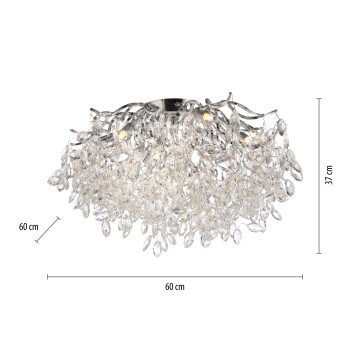 Plafoniera RICICLE crom Zuma Line 6053-17, D60 cm, 10xG9