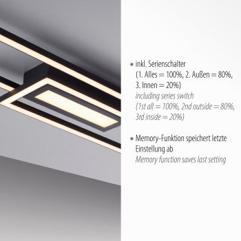 Plafoniera LED ASMIN negru Zuma Line 14696-18, 95x17.5 cm, 45W