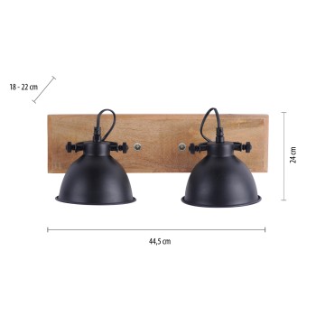 Plafoniera SAMIA negru Zuma Line 11982-18, 22x24 cm, 2xE14