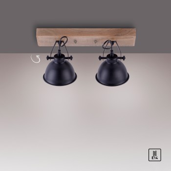 Plafoniera SAMIA negru Zuma Line 11982-18, 22x24 cm, 2xE14