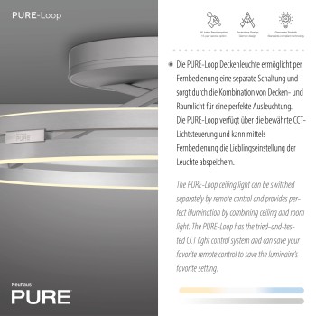 Plafoniera LED PURE LOOP aluminiu Zuma Line 6552-95, D60 cm, 52W