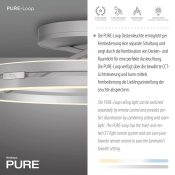 Plafoniera LED PURE LOOP aluminiu Zuma Line 6552-95, D60 cm, 52W