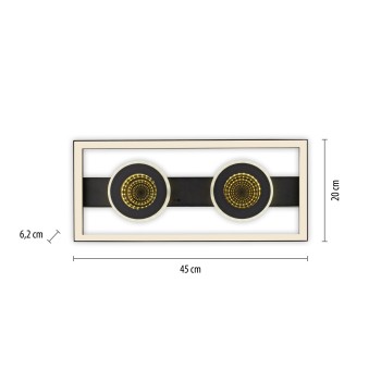 Plafoniera LED TRAFORO negru Zuma Line 6854-18, 45x20 cm, 20W