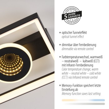 Plafoniera LED TRAFORO negru Zuma Line 6854-18, 45x20 cm, 20W