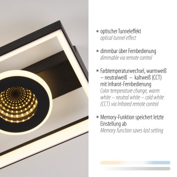 Plafoniera LED TRAFORO negru Zuma Line 6854-18, 45x20 cm, 20W