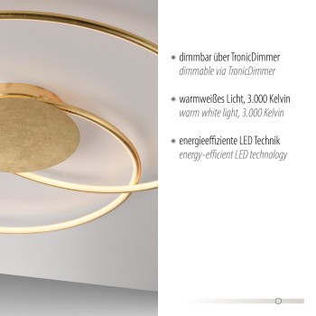 Plafoniera LED NASTRO auriu Zuma Line 6189-12, 70x65 cm, 30W