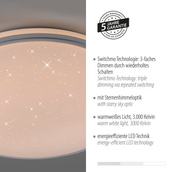 Plafoniera LED KYLE argintiu Zuma Line 14295-21, 9.5x49.3 cm, 36.5W