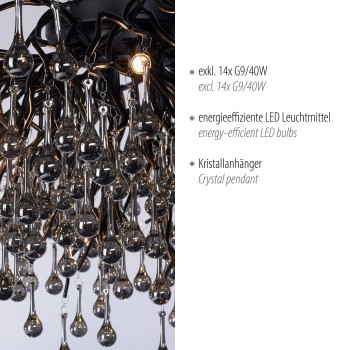 Plafoniera ICICLE negru Zuma Line 8092-18, D100 cm, 14xG9