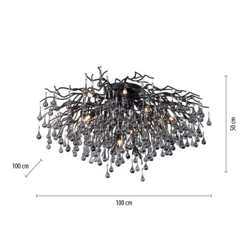 Plafoniera ICICLE negru Zuma Line 8092-18, D100 cm, 14xG9