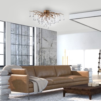 Plafoniera ICICLE alama antichizata Zuma Line 8090-11, 60x30 cm, 4xG9