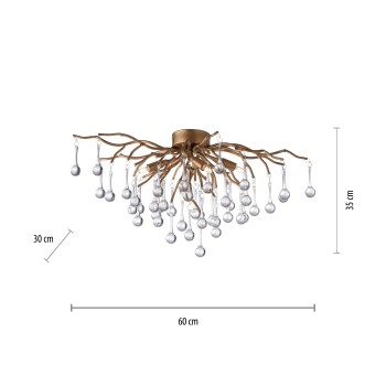 Plafoniera ICICLE alama antichizata Zuma Line 8090-11, 60x30 cm, 4xG9