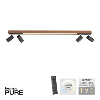 Plafoniera LED PURE-LINES lemn natur Zuma Line 6121-79, 120x19 cm, 25W