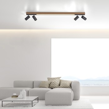 Plafoniera LED PURE-LINES lemn natur Zuma Line 6121-79, 120x19 cm, 25W