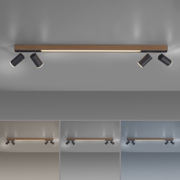 Plafoniera LED PURE-LINES lemn natur Zuma Line 6121-79, 120x19 cm, 25W