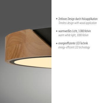 Plafoniera LED BILA negru Zuma Line 14288-18, D32 cm, 24W