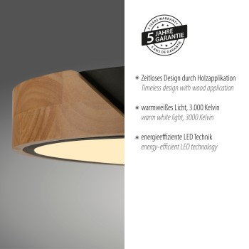 Plafoniera LED BILA negru Zuma Line 14288-18, D32 cm, 24W