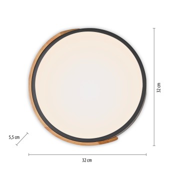 Plafoniera LED BILA negru Zuma Line 14288-18, D32 cm, 24W