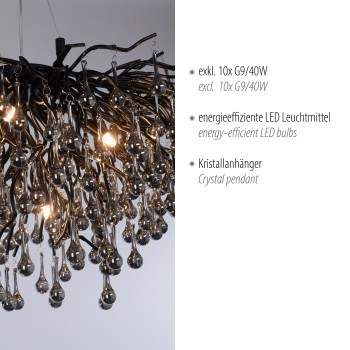 Plafoniera ICICLE negru Zuma Line 2192-18, 100x50 cm, 10xG9