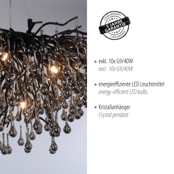Plafoniera ICICLE negru Zuma Line 2192-18, 100x50 cm, 10xG9
