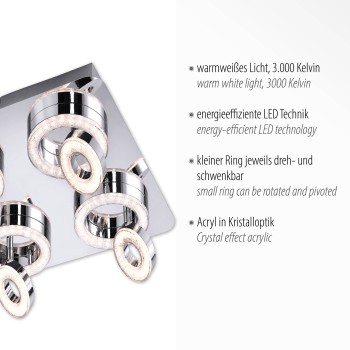 Plafoniera LED TIM crom Zuma Line 14522-17, D40 cm, 25W