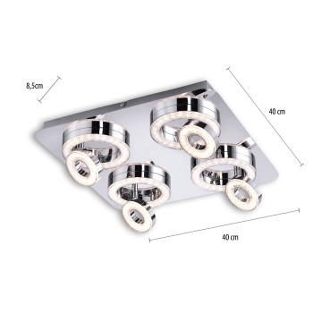 Plafoniera LED TIM crom Zuma Line 14522-17, D40 cm, 25W
