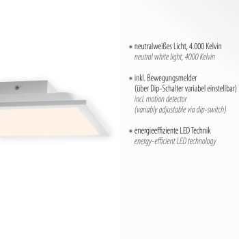 Plafoniera LED cu senzor de miscare FLEET alb Zuma Line 14470-16, D29.5 cm, 20W