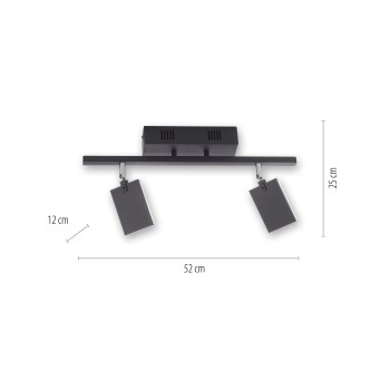 Plafoniera LED PURE-MIRA negru Zuma Line 6354-18, 52.5x24 cm, 15W