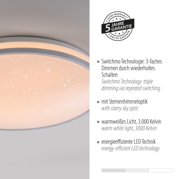 Plafoniera LED KYLE argintiu Zuma Line 14294-21, 7x38 cm, 23.5W