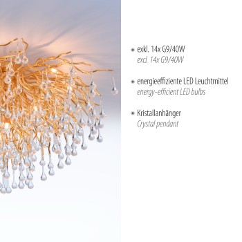 Plafoniera ICICLE alama antichizata Zuma Line 8092-11, D100 cm, 14xG9