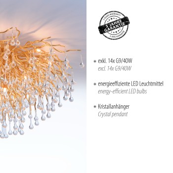 Plafoniera ICICLE alama antichizata Zuma Line 8092-11, D100 cm, 14xG9