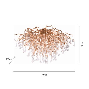 Plafoniera ICICLE alama antichizata Zuma Line 8092-11, D100 cm, 14xG9