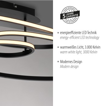 Plafoniera LED LUMACA negru Zuma Line 15321-18, 22.5x30.5 cm, 35W