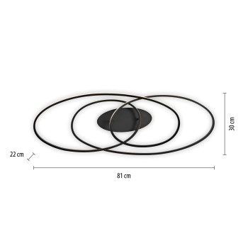 Plafoniera LED LUMACA negru Zuma Line 15321-18, 22.5x30.5 cm, 35W