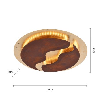 Plafoniera LED NEVIS ruginiu Zuma Line 6983-48, D50 cm, 47W