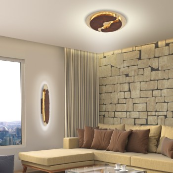 Plafoniera LED NEVIS ruginiu Zuma Line 6983-48, D50 cm, 47W