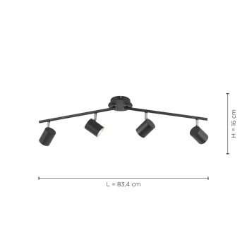 Plafoniera TARIK antracit Zuma Line 11944-13, 16x76.5 cm, 4xGU10